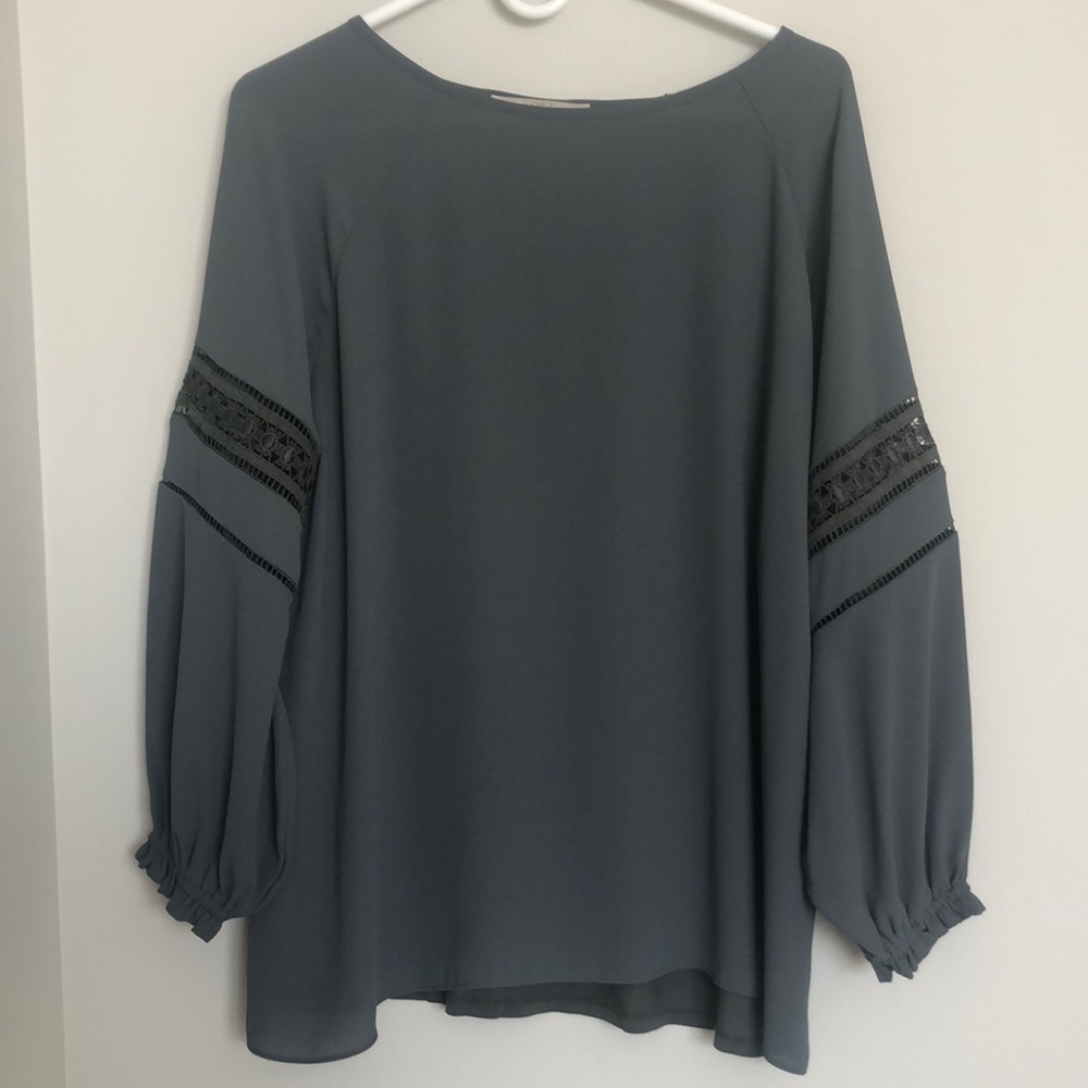 FINAL DROP! LOFT Large Dressy Career Boho Olive Green Blouse